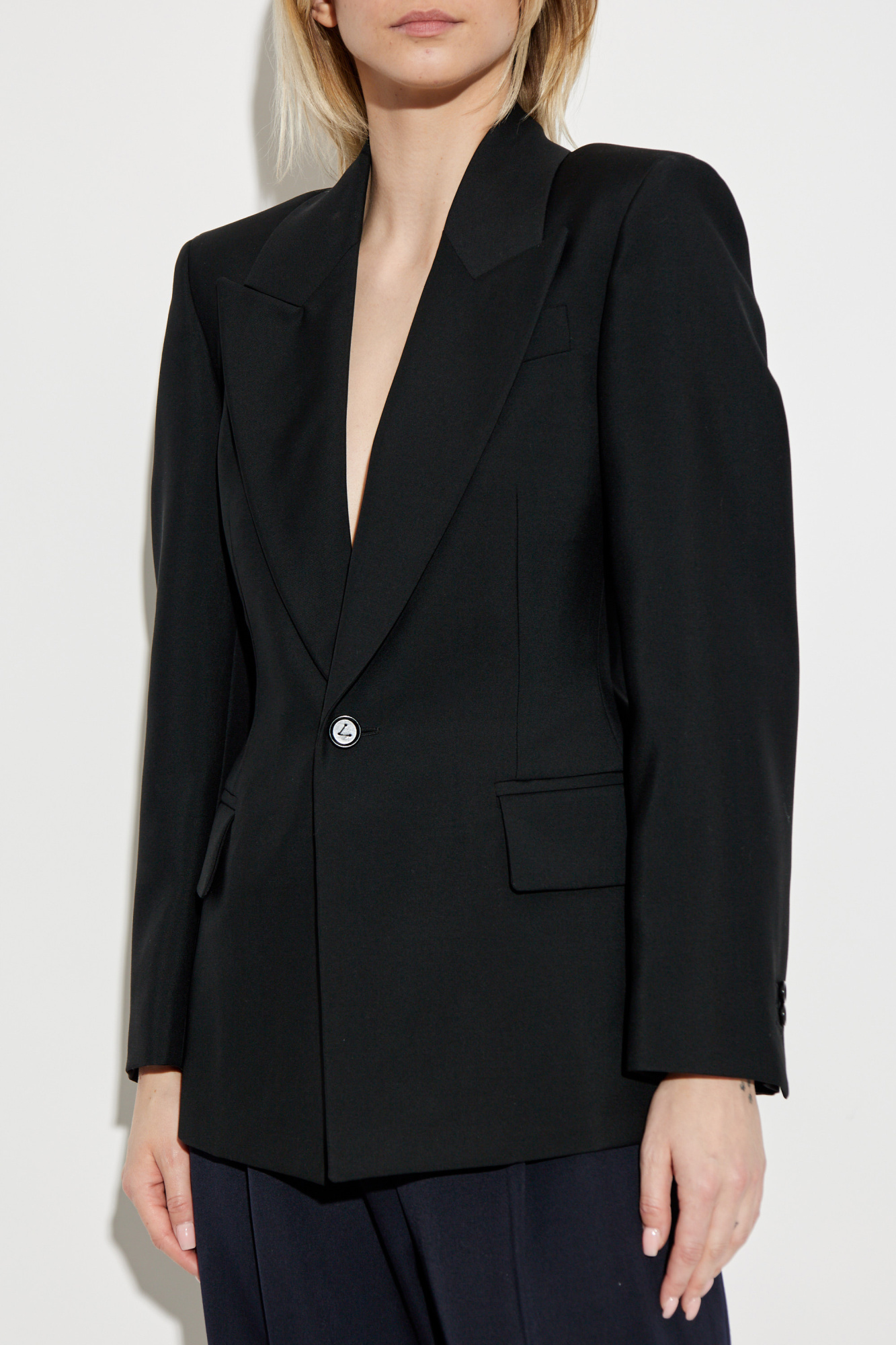 ジャケット BOTTEGA VENETA SS25 Black wool blazer (820067V0B30 1000) Bottega Veneta Black Wool Blazer | italist